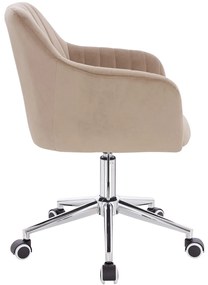 HR190K Scaun Latte din Catifea cu Bază Cromata