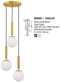 Lustra cu 3 pendule design modern MONET