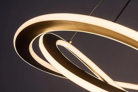 Lustra LED suspendata din metal auriu Kallira D-62cm