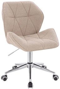 HR212K Scaun Latte Boucle cu Bază Cromata
