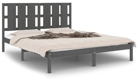 3105612 vidaXL Cadru de pat, gri, 160x200 cm, lemn masiv de pin