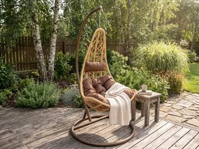 Scaun suspendat galben AMAZONIA cu suport