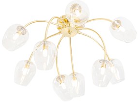 Plafoniera clasică aurie cu sticlă 9 lumini - Elien