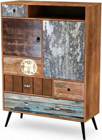 Comoda MEZO KM4, multicolor, PAL/otel, 100x29x140 cm