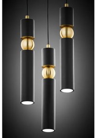 Lustră pe cablu Jupiter 2013 ALAS 3xGU10/10W/230V negru/auriu