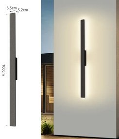 Brilagi - Aplica LED de exterior LUNA, 24W, 230V, 4000K, IP65, neagră