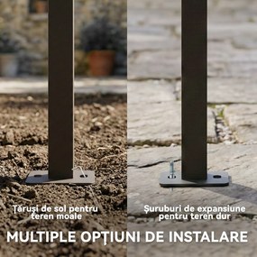 Outsunny Pergolă Adosată 3x3 m cu Acoperiș Retractabil, Orificii de Drenaj, Pergolă de Grădină din Poliester și Oțel, pentru Terasă, Exterior, UV30+, Alb Crem | Aosom Romania