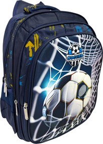 Ghiozdan pentru școală, 40 x 30 x 20 cm, 3 compartimente, model Soccer, GS129