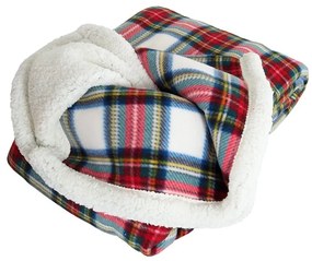 Patura din microplus, imitatie de miel BUFFALO TARTAN colorata Dimensiune: 150 x 200 cm