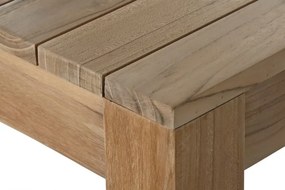 Masă dining de exterior din lemn de tec masiv, finisaj natural