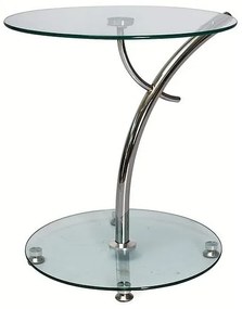 Masa de cafea Muna, transparenta/argintie