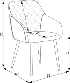 Scaun tapitat si piciore metal ,horeca,bej,clasa A