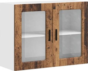 vidaXL Dulap de bucătărie cu ușă din sticlă din lemn vechi „Porto”.