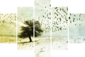 Tablou - cu multe păsări pictate (150x105 cm)