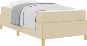 vidaXL Cadru de pat cu saltea Crem 90 x 190 cm țesătură