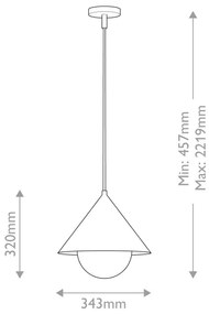 Alora Mood ALM-REMYCK-P-GD - Pendul REMYCK suspendat pe cablu, 1xE27/60W/230V, Ø34,3 cm, auriu