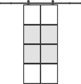 vidaXL Ușă glisantă cu set de feronerie sticlă temperată și aluminiu