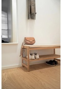 Pantofar în culoare naturală cu bancă din lemn masiv de acacia Acina – Wenko