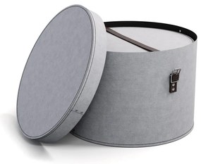 Cutii de depozitare gri-deschis 2 buc. din carton cu capac ø 37,5x25,5 cm Rut Canvas Paper Laminate – Bigso