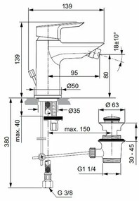 Baterie bideu Ideal Standard Tesi