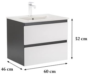 Dulap inferior Vario Forte 60 cu lavoar antracit-alb