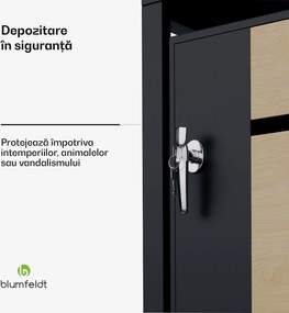 Blumfeldt BinSafe, coș de gunoi, 1 coș de gunoi, 240 l, cu încuietoare, din oțel galvanizat rezistent la intemperii