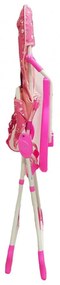 Scaun de masa pentru copii si bebe Baby Care™ CH ,Pliabil, Centura de siguranta, Sezut comfortabil, Masuta detasabila, Model Floricele , Roz
