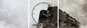 Tablou - Tren în ceață (cu ceas) (90x30 cm)