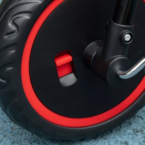 AIYAPLAY Tricicletă pentru copii evolutivă cu scaun reglabil, pedale, 2 coșuri, centură pentru copii de 2 până la 5 ani roșu și negru | Aosom Romania