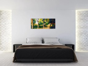 Tablou - Pădure de vară însorită, pictură (120x50 cm)