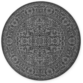 Covor pentru exterior și interior alb-negru rotund ø 160 cm Duet Kona – NORTHRUGS