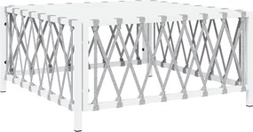 vidaXL Masă de grădină, alb, 70x70x34 cm, matarial țesut