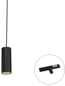 Lampă suspendată de designer neagră, inclusiv adaptor pentru șină monofazată - Slimline Tubo