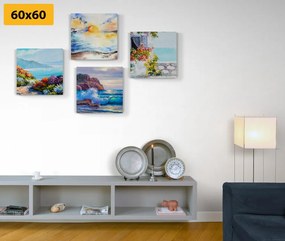 Set tablouri vedere la mare în imitație de pictură