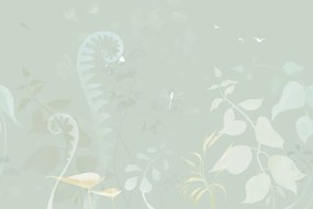 Tapet autoadeziv natura moartă plante abstracte în verde
