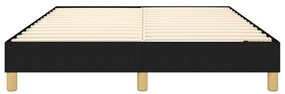 Cadru de pat box spring, negru, 140x190 cm, textil Negru, 25 cm, 140 x 190 cm
