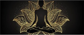 Tablou - Silueta într-o floare de lotus (120x50 cm)