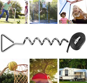 Set de ancore pentru sol, 4 bucăți, 42,5x8,5cm, argintiu Monzana