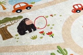 BAMBINO 1165 covor lavabil Grădină zoologică pentru copii anti-alunecare bej - SECUNDAR-COTATI PRODUSUL