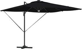 vidaXL Parasol Roma Negru 286 x 284 x 270 cm Aluminiu și poliester