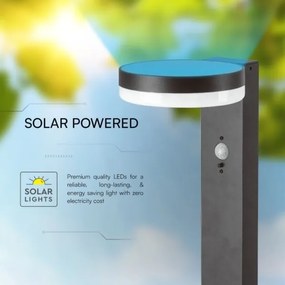 Lampă LED solară cu senzor LED/2W/3,7V IP54 3000K negru rotund