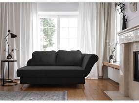 Șezlong gri antracit cu tapițerie din catifea reiată (cu colț pe partea dreaptă) Chic Charlotte – Miuform