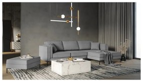 Colțar cu șezlong parte dreaptă Milo Casa Attilio, gri