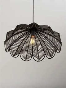 Lustra suspendata stil natural ratan negru FLARE