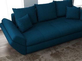 Canapea extensibilă dumonde cu ladă de depozitare si sezut confortabil din spuma high-density, Loana Enjoy Petrol 250x100 cm