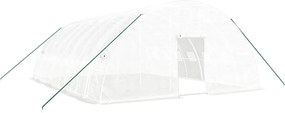 vidaXL Seră cu cadru din oțel, alb, 48 m², 8x6x2,85 m