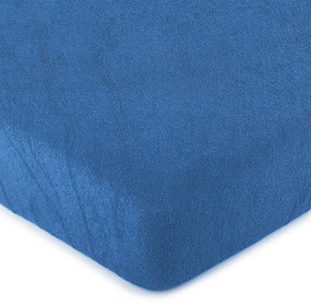 Cearșaf de pat 4Home, din bumbac frotir, albastru, 90 x 200 cm, 90 x 200 cm
