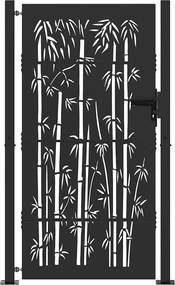 vidaXL Poartă de grădină Negru 110 x 180 cm Oțel vopsit electrostatic