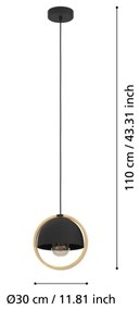 Lustră pe cablu Eglo 43755 CALLOW 1xE27/40W/230V