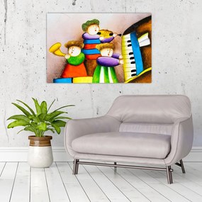 Tablou - Muzicanții, pictură (90x60 cm)